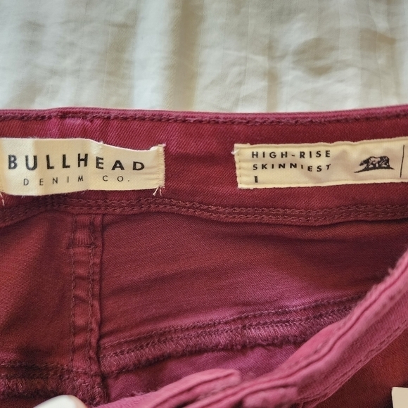 BULLHEAD DENIM CO. for PacSun High-Rise Skinniest Jeans in Burgundy size 1 - Picture 5 of 7